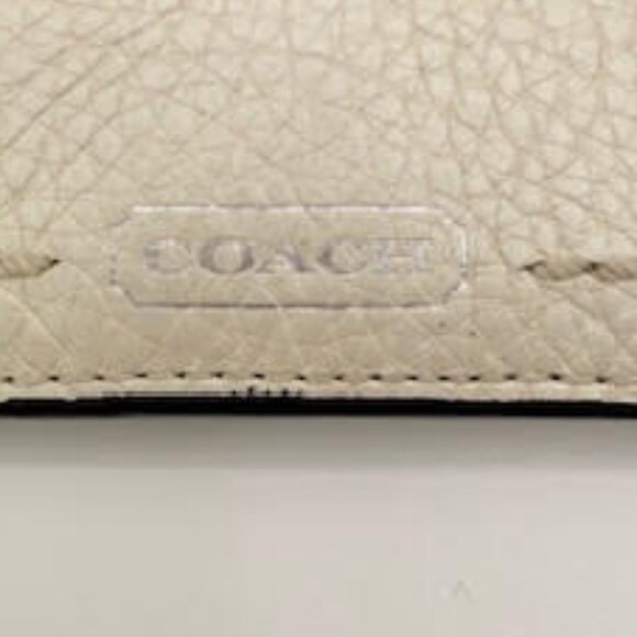 Coach Ivory Pebbled Leather Slim Wallet Unisex - Picture 2 of 7